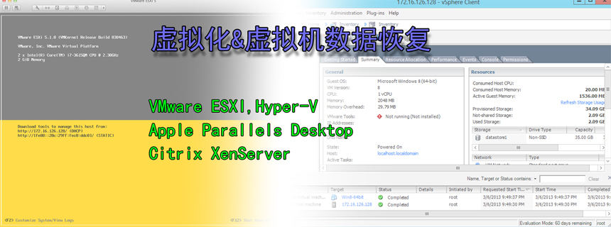 VMware ESXI虚拟化 虚拟机数据恢复